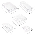 Mainstays 10-Piece Organizer Set Clear Plastic for Bathroom Storage