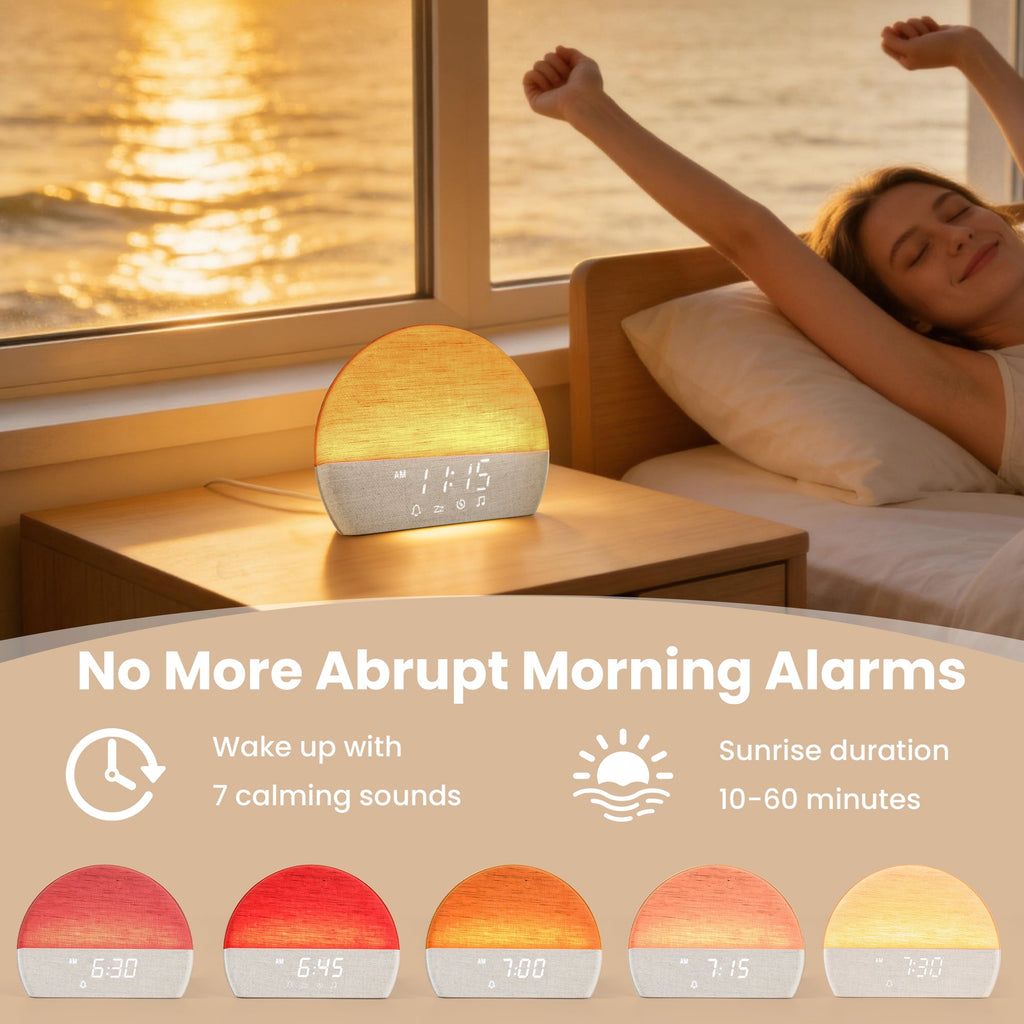 Wake up Light Sunrise Alarm Clock with Sound Machine for Adults Sleep Bedrooms