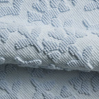 Beautiful Floral Block Scallop 2 Piece Bath Rug Set by Drew Barrymore, Hydrangea Blue, 17" x 24" & 20" x 30"