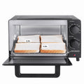 Mainstays 4 Slice Countertop Toaster Oven with 3 Settings, Includes Baking Rack and Pan, Black, New