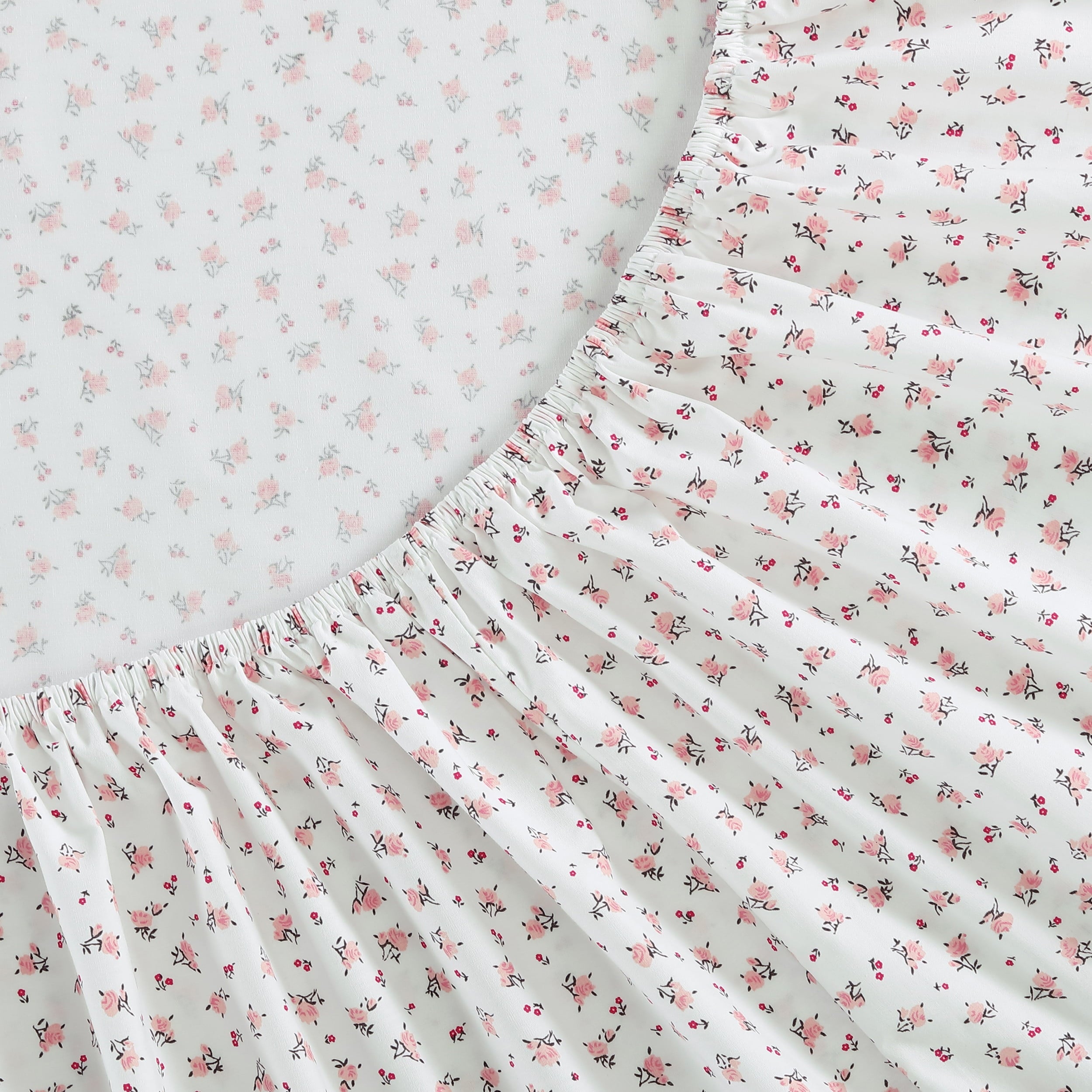 Betsey Johnson Baby Buds Pink Cotton Percale Queen Sheet Set