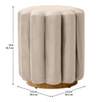 Better Homes & Gardens Lillian Velvet Tufted Ottoman, Beige