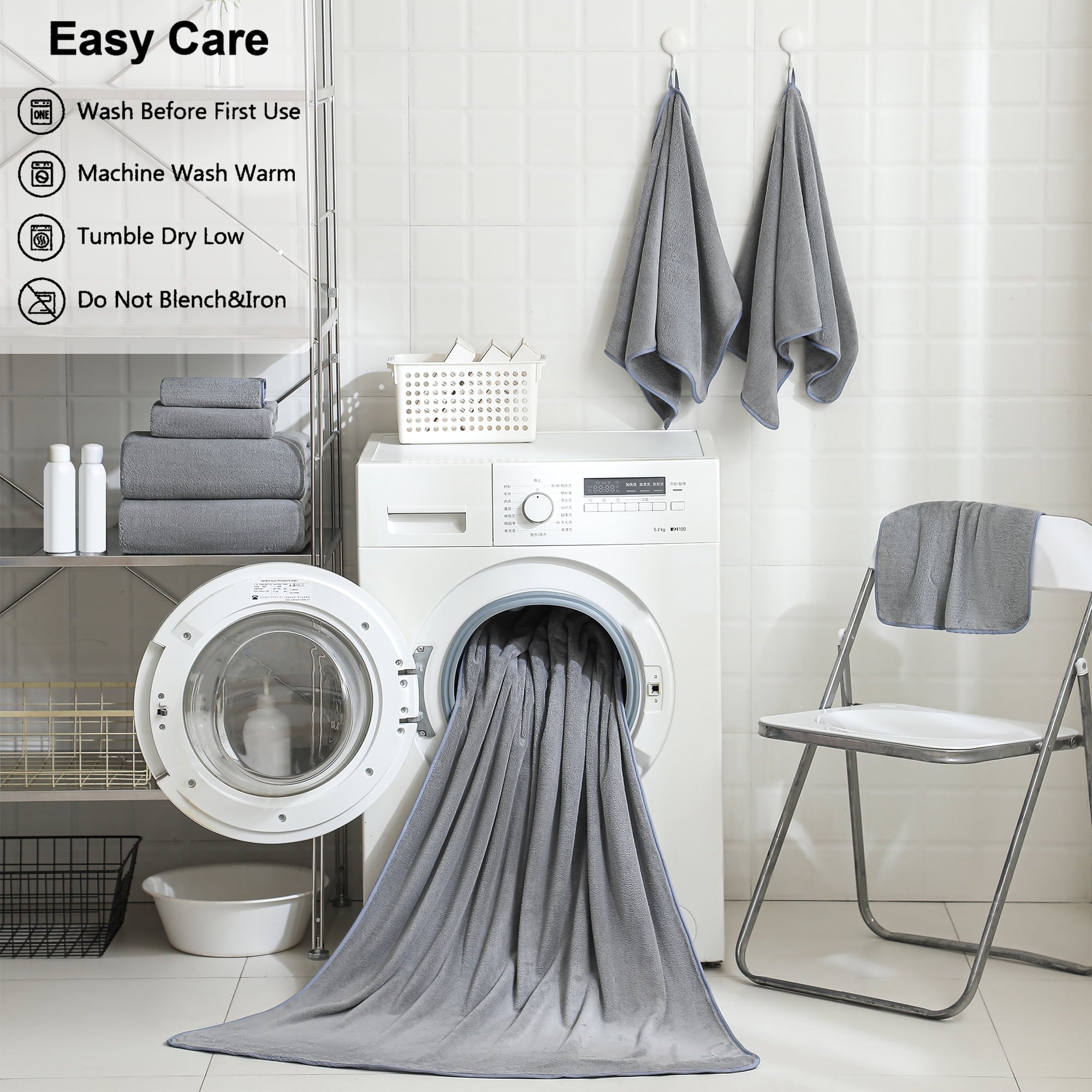 Jessy Home 4 Pack Oversized Bath Sheet Towels 700 GSM Ultra Soft Dark Gray Bath Towel Set