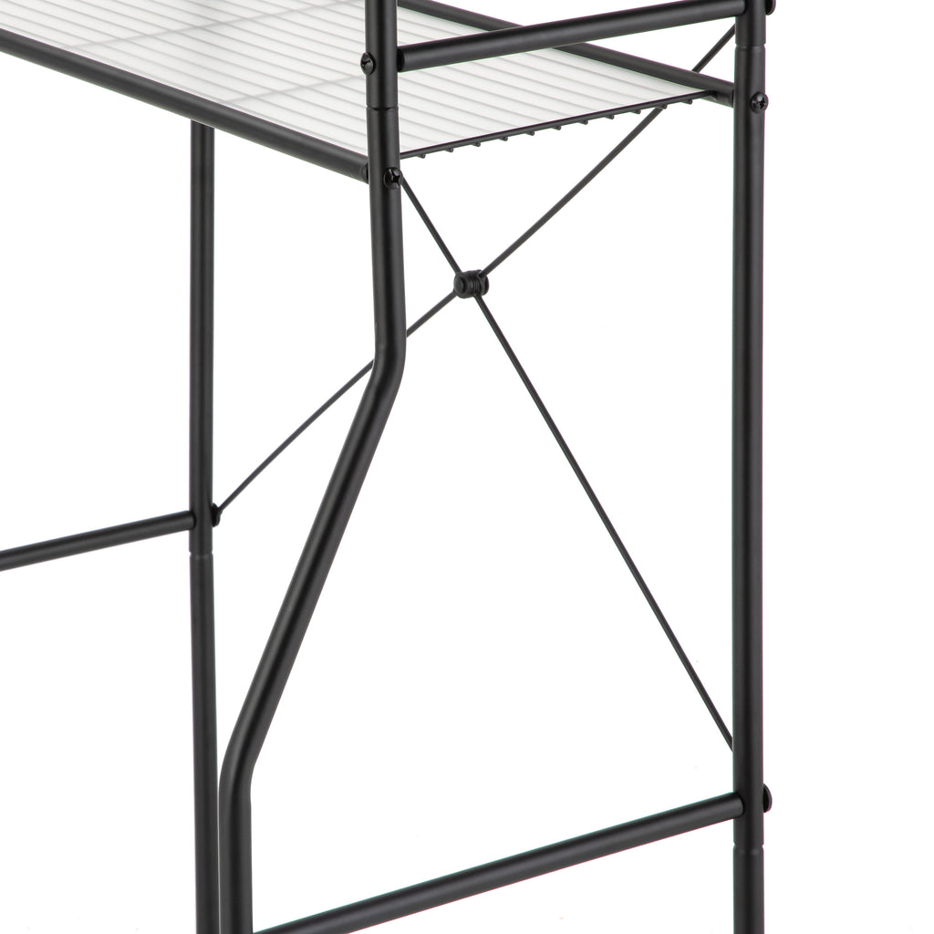 Mainstays Over-the-Toilet Steel Storage Unit with 3 Shelves and Liners, Matte Black