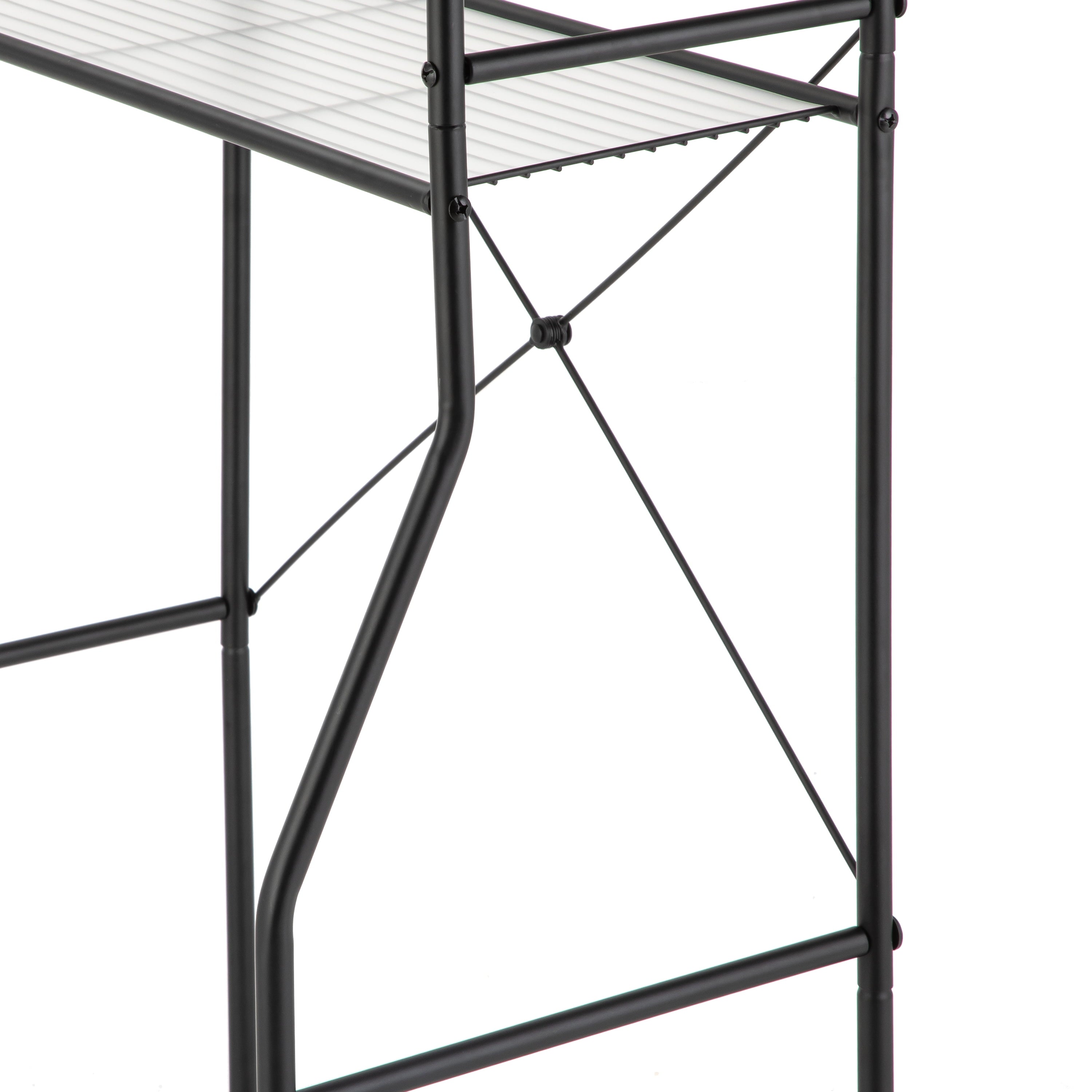 Mainstays Over-the-Toilet Steel Storage Unit with 3 Shelves and Liners, Matte Black