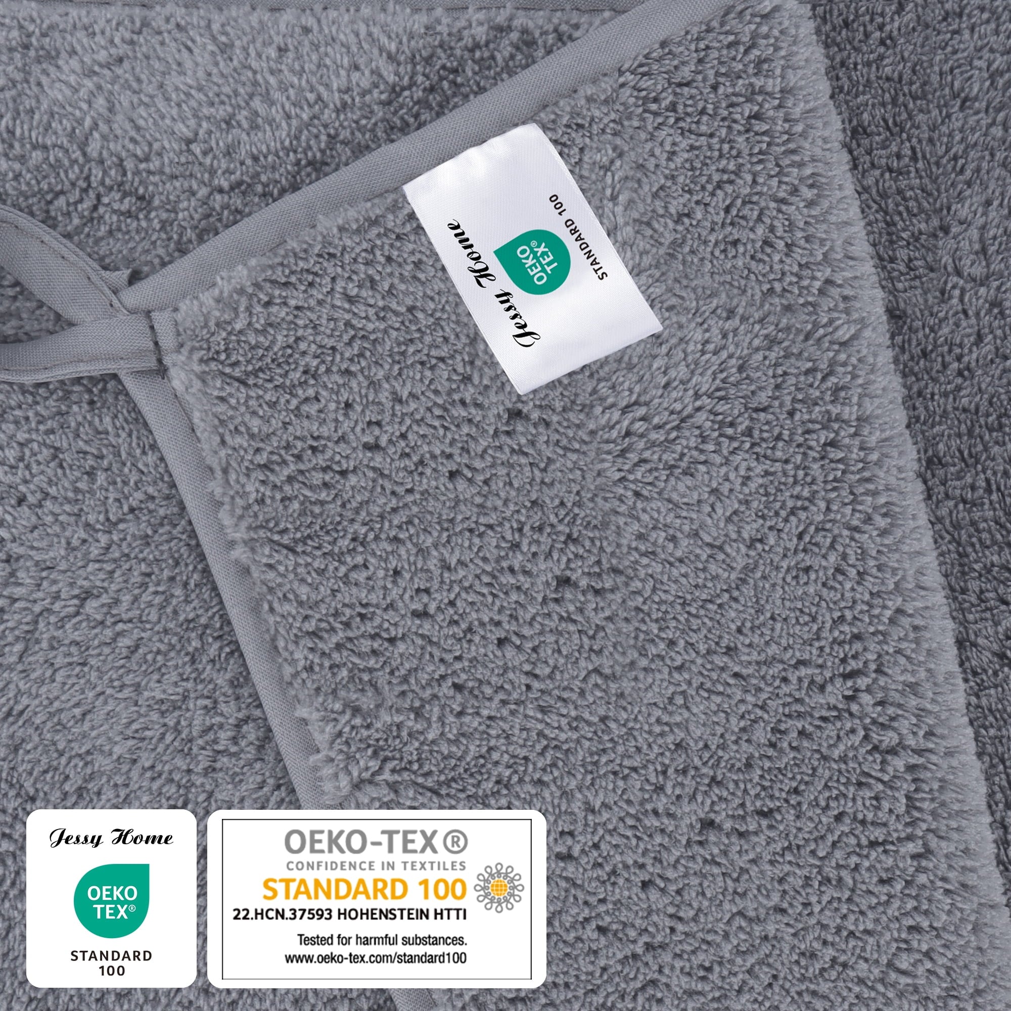 Jessy Home 4 Pack Oversized Bath Sheet Towels 700 GSM Ultra Soft Dark Gray Bath Towel Set