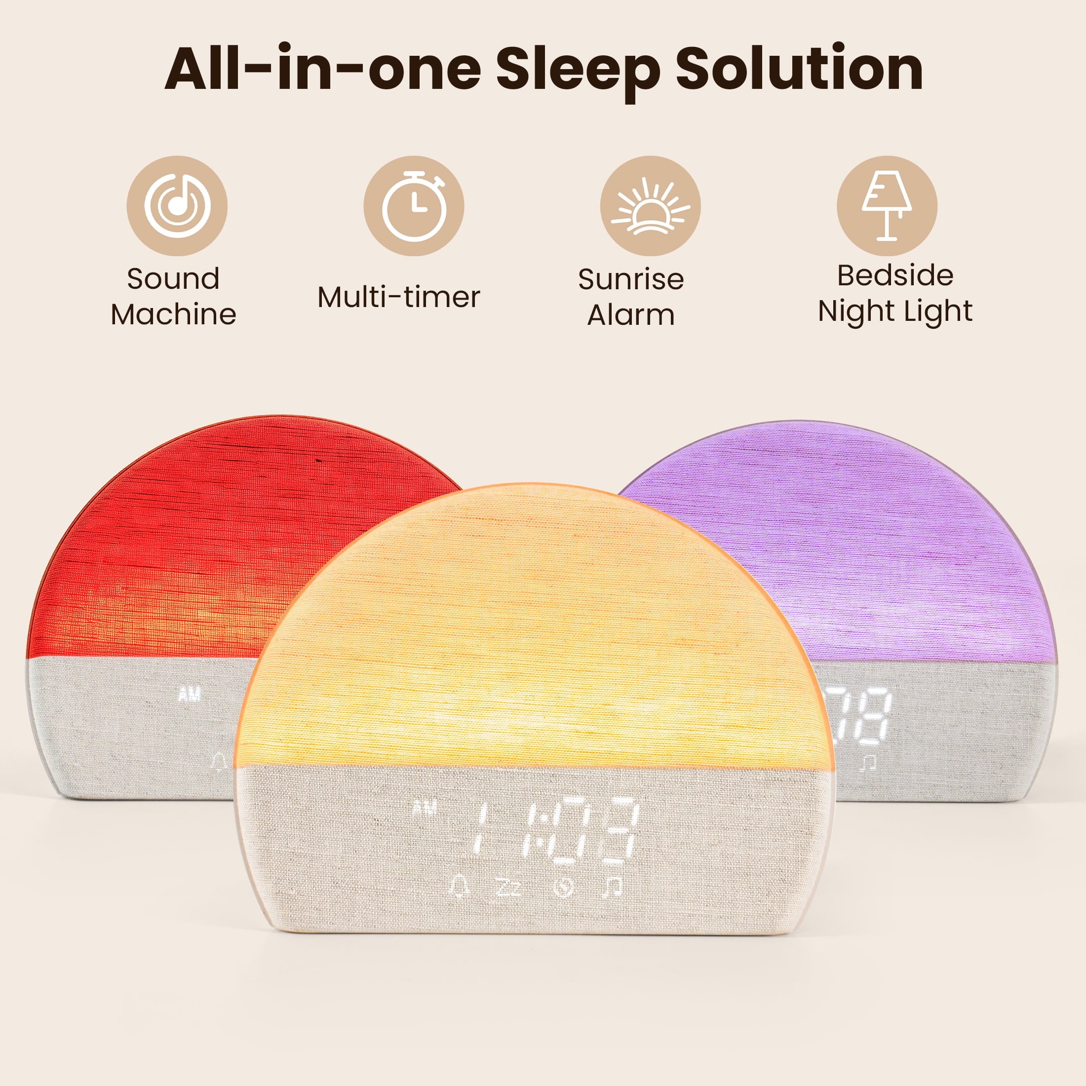 Wake up Light Sunrise Alarm Clock with Sound Machine for Adults Sleep Bedrooms