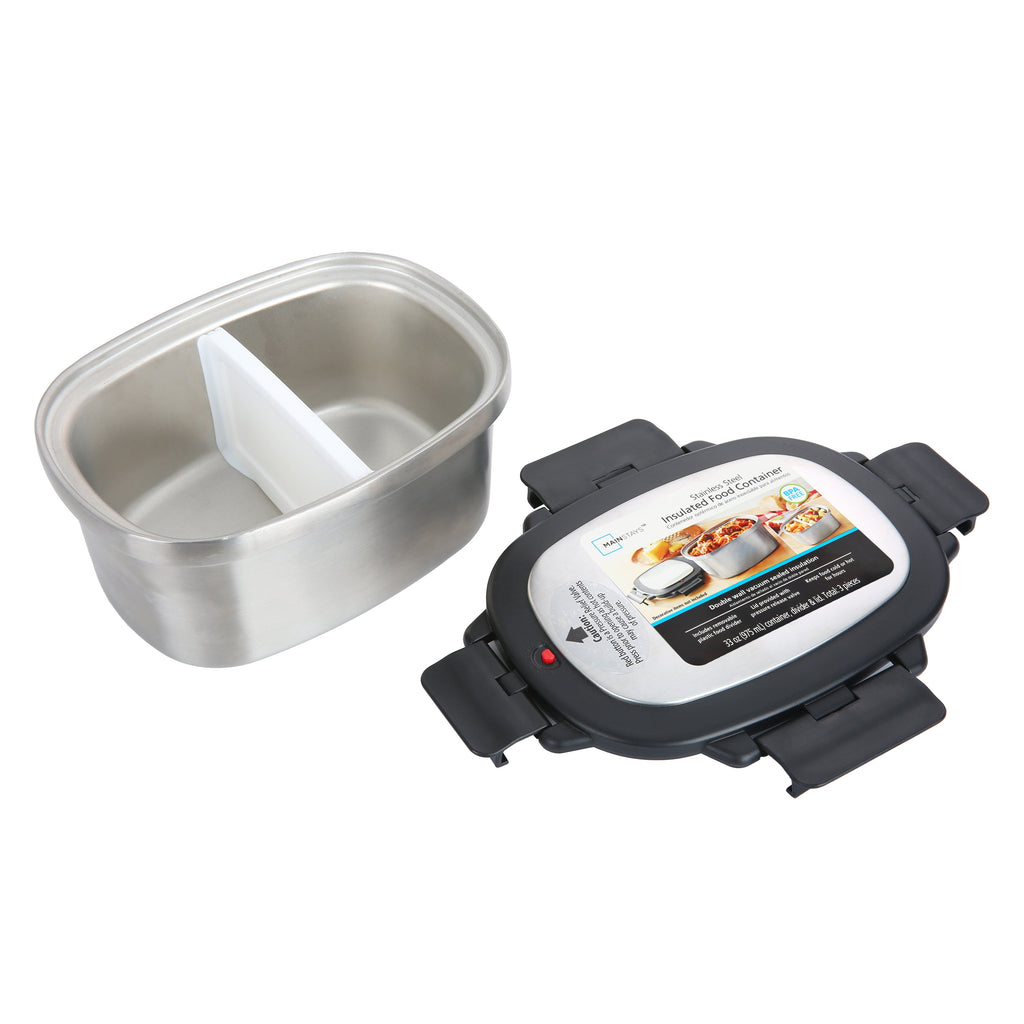 Mainstays 33 oz Insulated Stainless Steel Lunch Box Food Storage Container with Lid