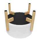 Mainstays Modern Dowel Ottoman, Cream Boucle
