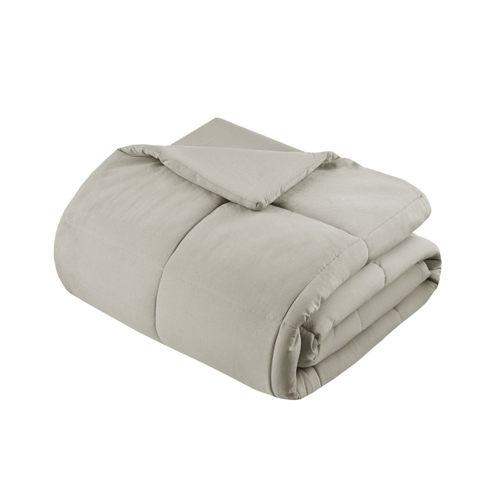Mainstays Twin/Twin XL Comforter, Down Alternative, All-Season, Stone
