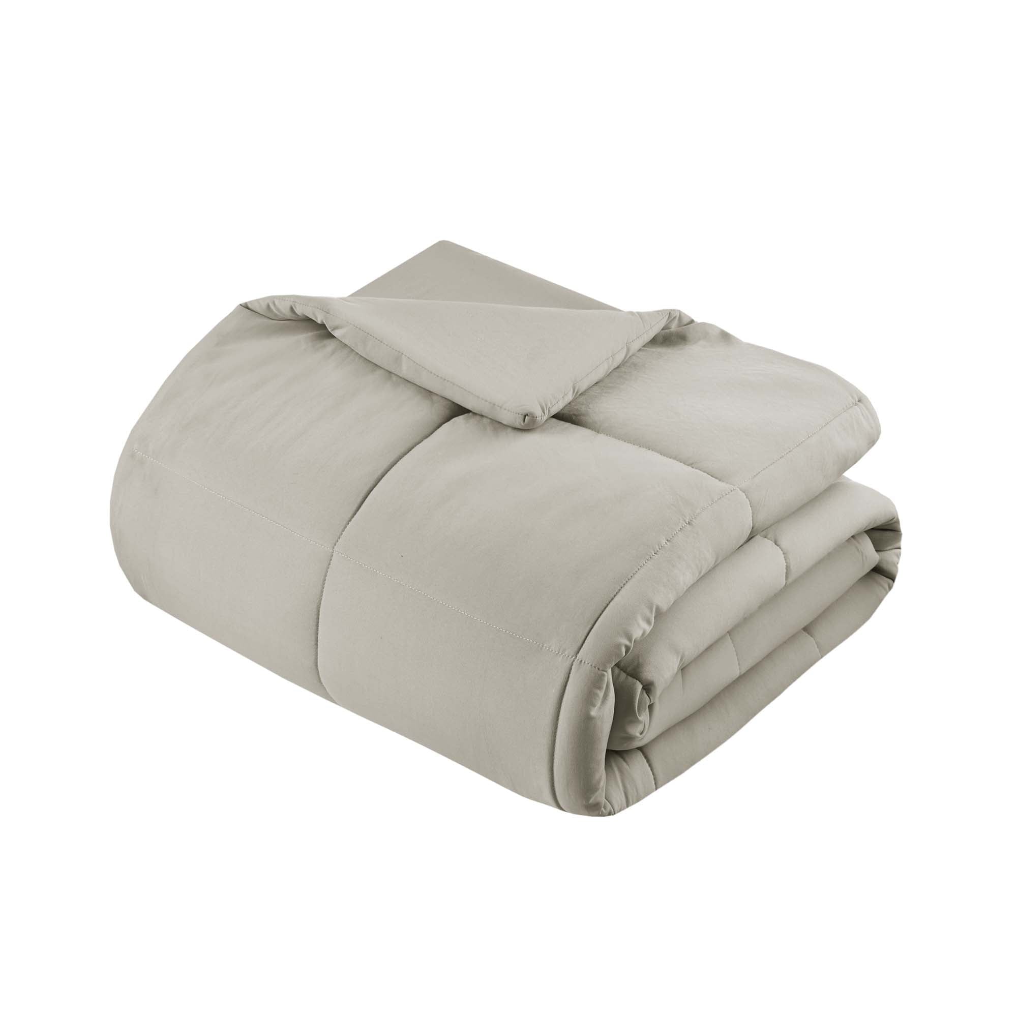Mainstays Twin/Twin XL Comforter, Down Alternative, All-Season, Stone