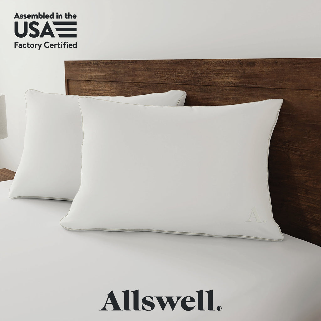 Allswell Down Alternative Bed Pillows, Standard/Queen - Firm, All Positions (2 Count)