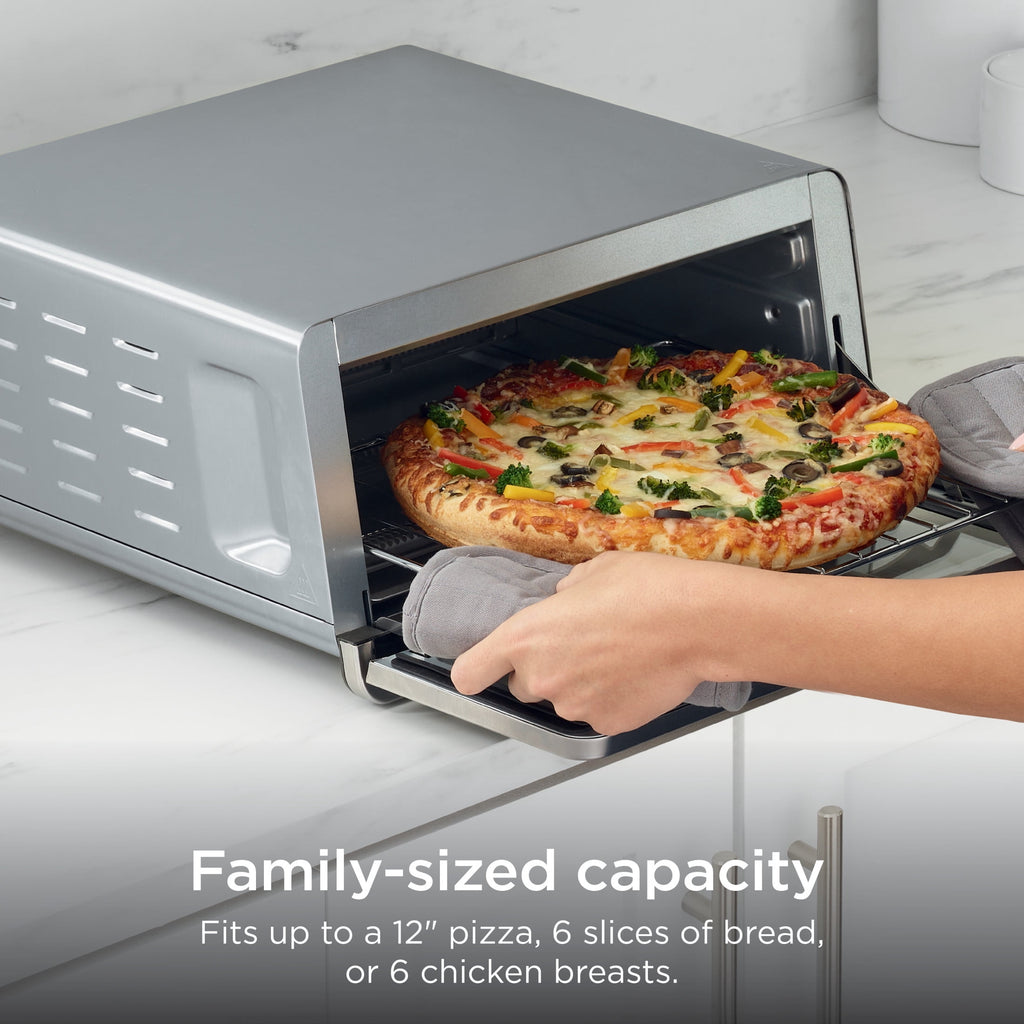 Ninja Flip Toaster Oven & Air Fryer, 8-in-1 Functionality, Storage Space, Air Fry Basket, Sheet Pan, Wire Rack & Removable Crumb Tray, SP151 Stainless