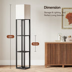 SUNMORY 63'' Floor Lamps with Shelves, Home Standing  Lamp, Include 1000 Lumens Lighting Bulbs, Shelf Floor Lamp, Black Floor Lamps for Living Room, Bedroom, Lamp with Storage Dustproof, UL Certified