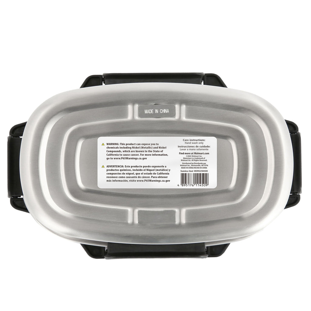 Mainstays 33 oz Insulated Stainless Steel Lunch Box Food Storage Container with Lid