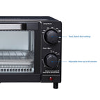 Mainstays 4 Slice Countertop Toaster Oven with 3 Settings, Includes Baking Rack and Pan, Black, New