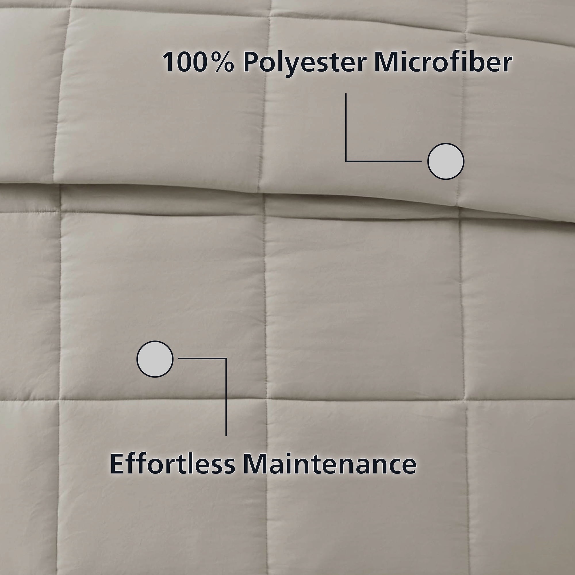 Mainstays Twin/Twin XL Comforter, Down Alternative, All-Season, Stone
