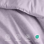 Regency Heights King/Cal King Comforter Sets, Reversible 3 Piece Extra Soft Bedding Set, Chambray Print Purple Comforter Bed Set with Pillow Shams