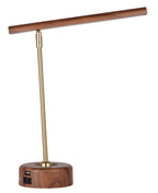 Better Homes & Gardens Modern LED Desk Lamp with Wood Grain Finish, USB & AC Outlet