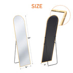 CONCETTA 59"x16" Arched Full Length Mirror, Full Body Standing Mirror Floor Mirrors, Gold