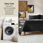 Mainstays Soft Velvet Quilt, Full/Queen, Rich Black, Soft & Cozy Bedding