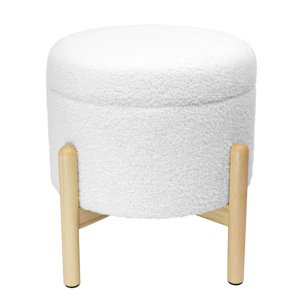 Mainstays Modern Dowel Ottoman, Cream Boucle