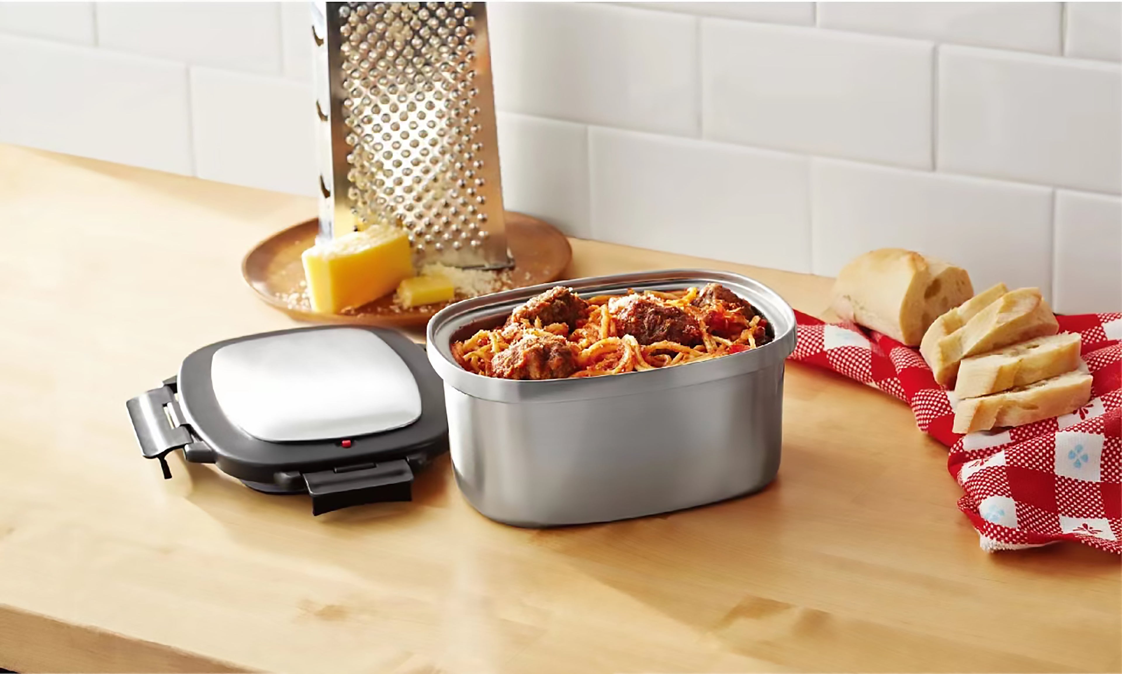 Mainstays 33 oz Insulated Stainless Steel Lunch Box Food Storage Container with Lid