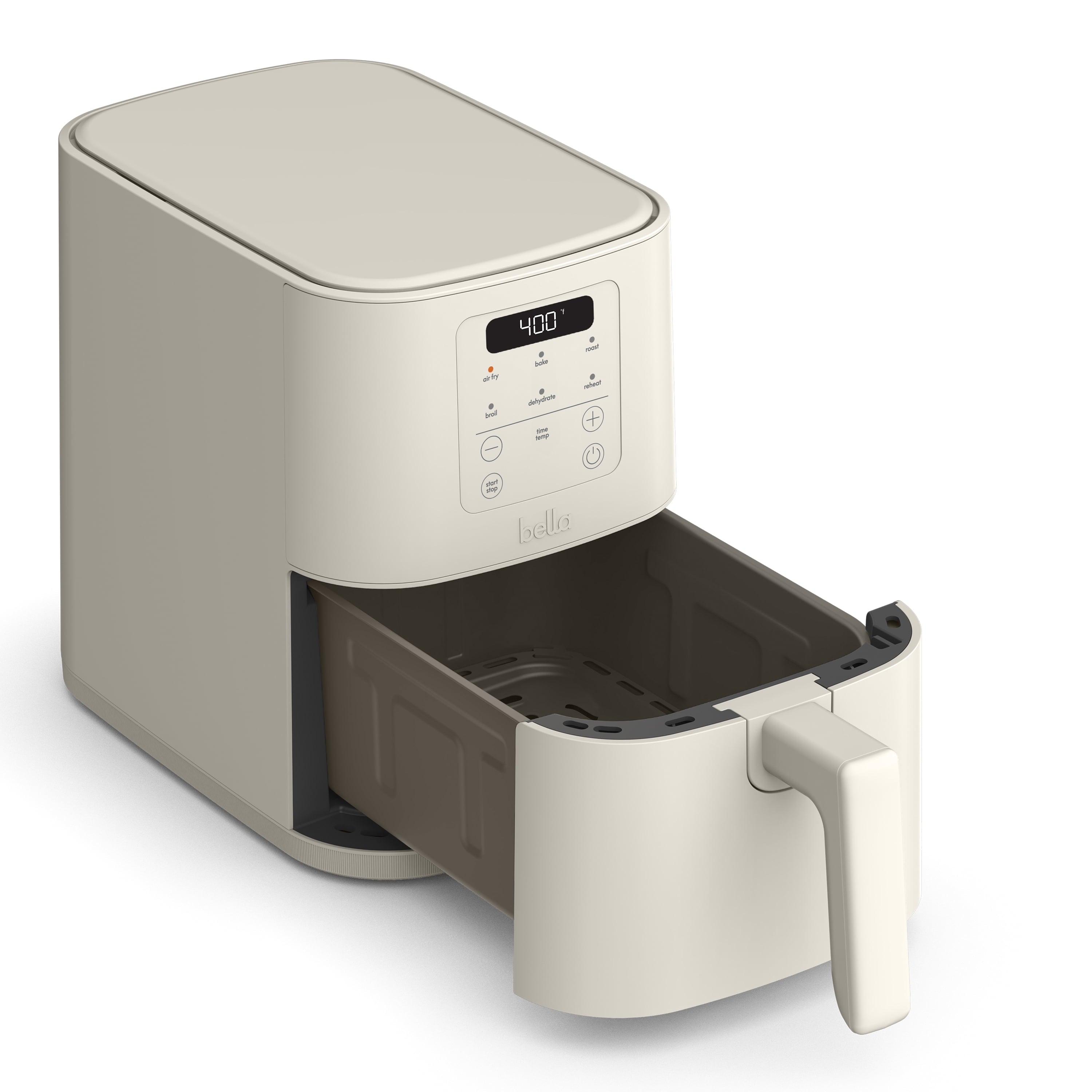 bella 4 Qt Slim Digital Air Fryer with EverGood™ Ceramic Nonstick Coating, 6 Preset Cooking Options, Oatmilk
