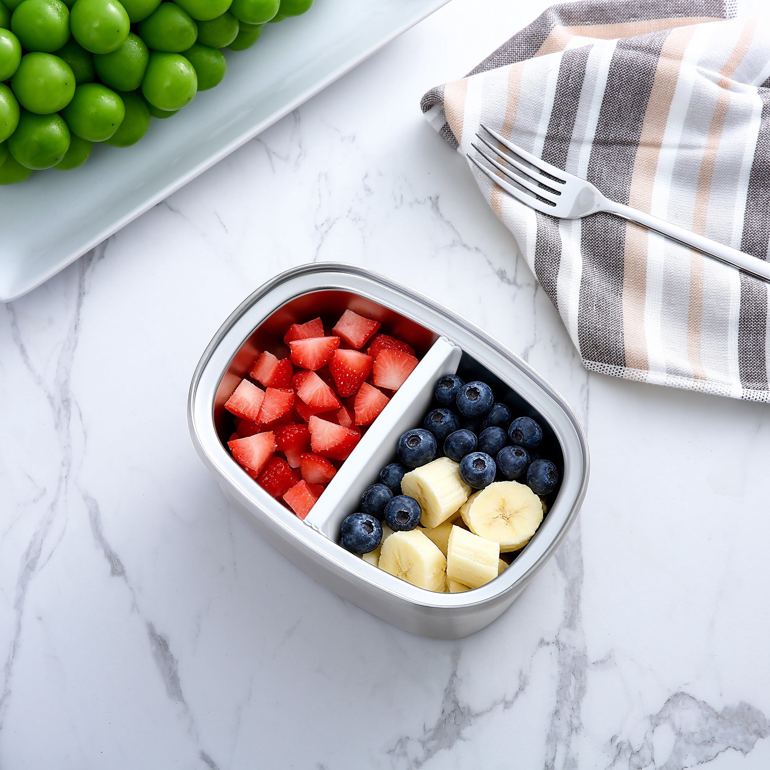 Mainstays 33 oz Insulated Stainless Steel Lunch Box Food Storage Container with Lid