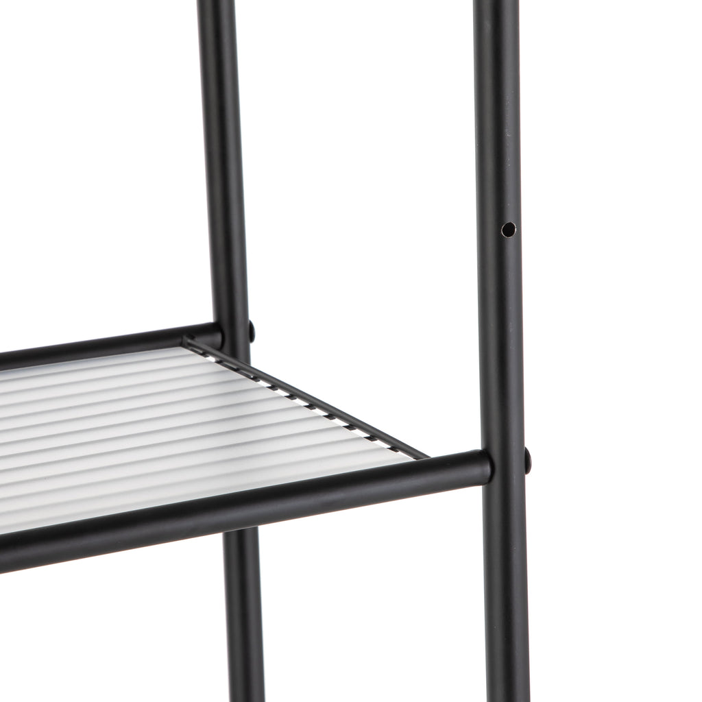 Mainstays Over-the-Toilet Steel Storage Unit with 3 Shelves and Liners, Matte Black