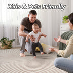 VUNATE 8'x10' Area Rugs for Living Room Jacquard Textured Modern Rugs Soft Geometric Rug for Bedroom Mid Century Washable Rug Non-Slip Bohemian Carpet Perfect for Dining Room Office Beige