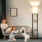 SUNMORY 63'' Floor Lamps with Shelves, Home Standing  Lamp, Include 1000 Lumens Lighting Bulbs, Shelf Floor Lamp, Black Floor Lamps for Living Room, Bedroom, Lamp with Storage Dustproof, UL Certified