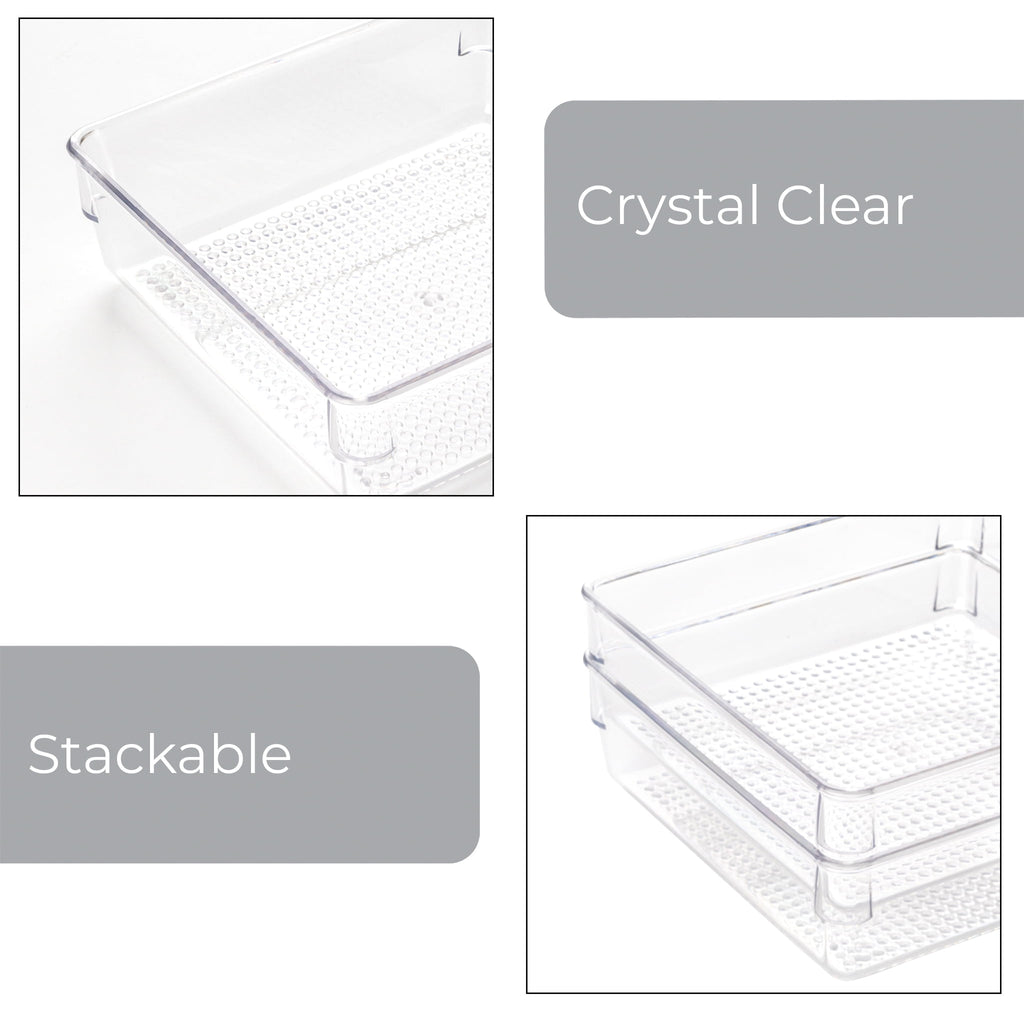 Mainstays 10-Piece Organizer Set Clear Plastic for Bathroom Storage