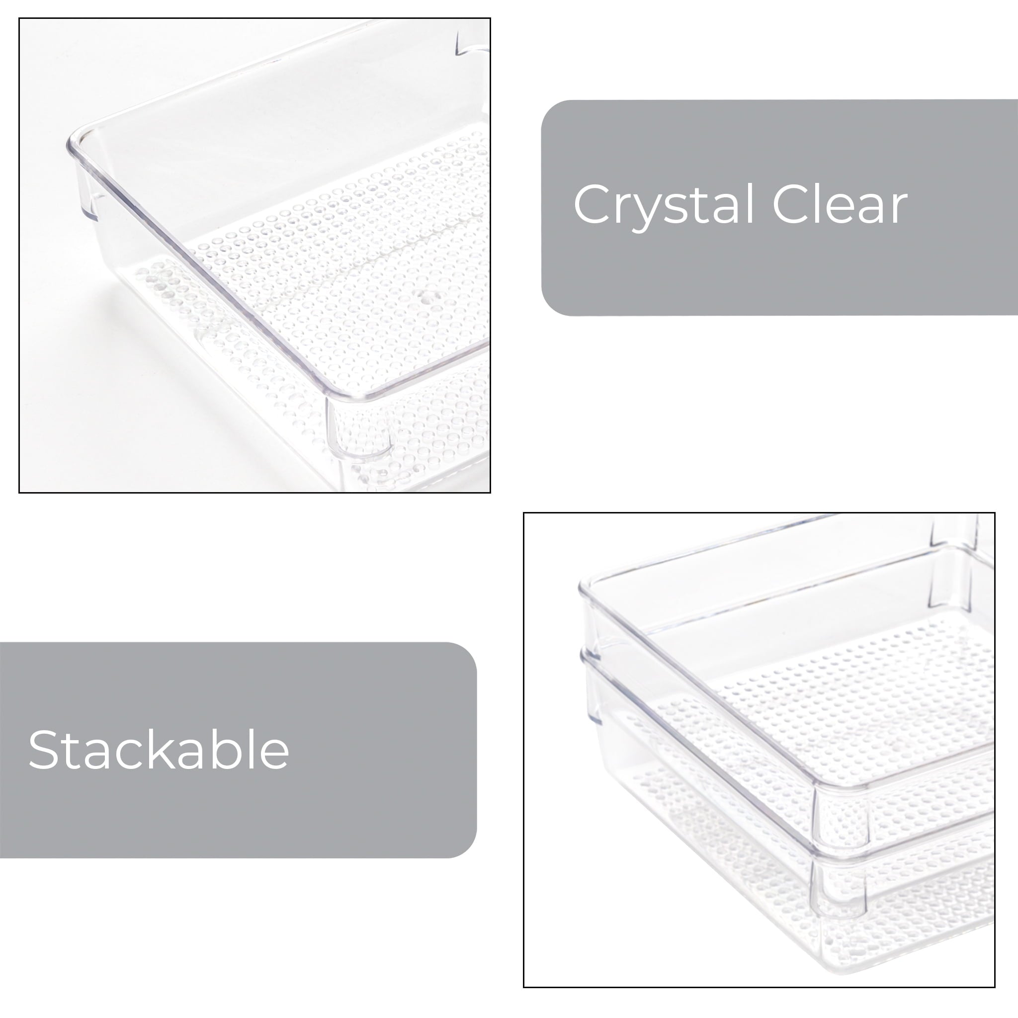 Mainstays 10-Piece Organizer Set Clear Plastic for Bathroom Storage