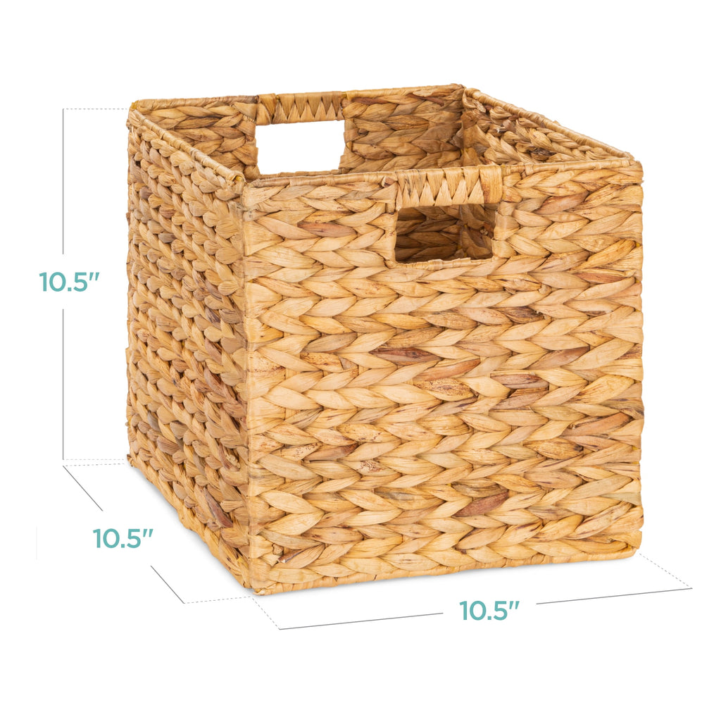 Best Choice Products 10.5x10.5in Hyacinth Storage Baskets, Set of 5 Multipurpose Collapsible Organizers - Natural