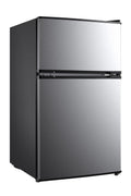 Mainstays 3.2 Cu Ft 2-Door Compact Refrigerator with Freezer, Stainless Steel, Mini Fridge for Dorm, Apartment & Office