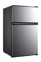 Mainstays 3.2 Cu Ft 2-Door Compact Refrigerator with Freezer, Stainless Steel, Mini Fridge for Dorm, Apartment & Office