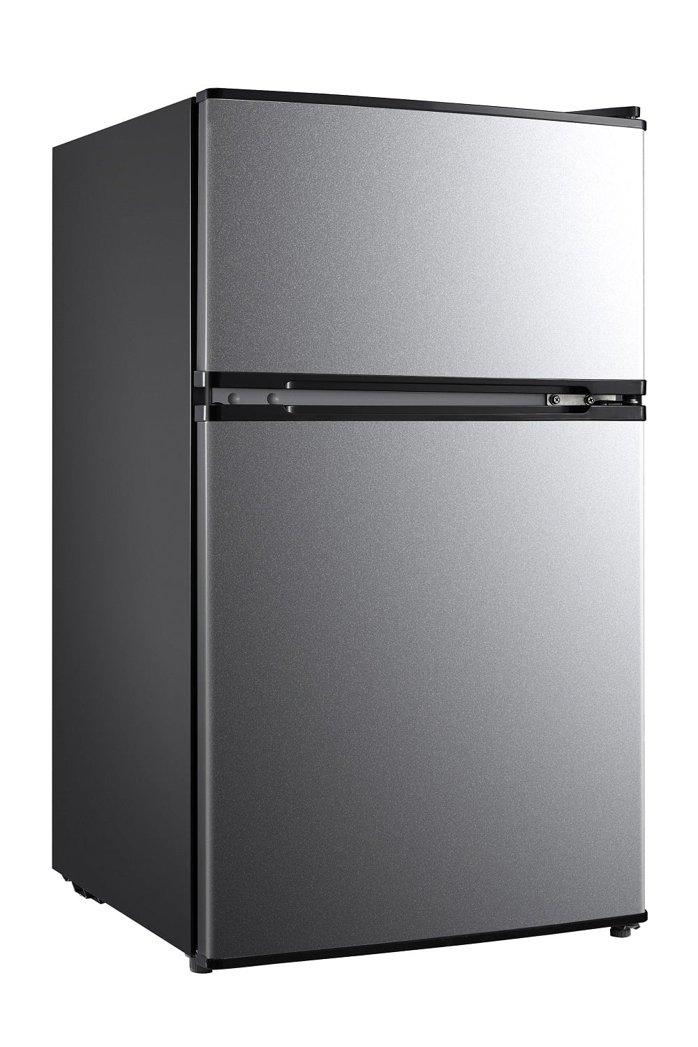 Mainstays 3.2 Cu Ft 2-Door Compact Refrigerator with Freezer, Stainless Steel, Mini Fridge for Dorm, Apartment & Office