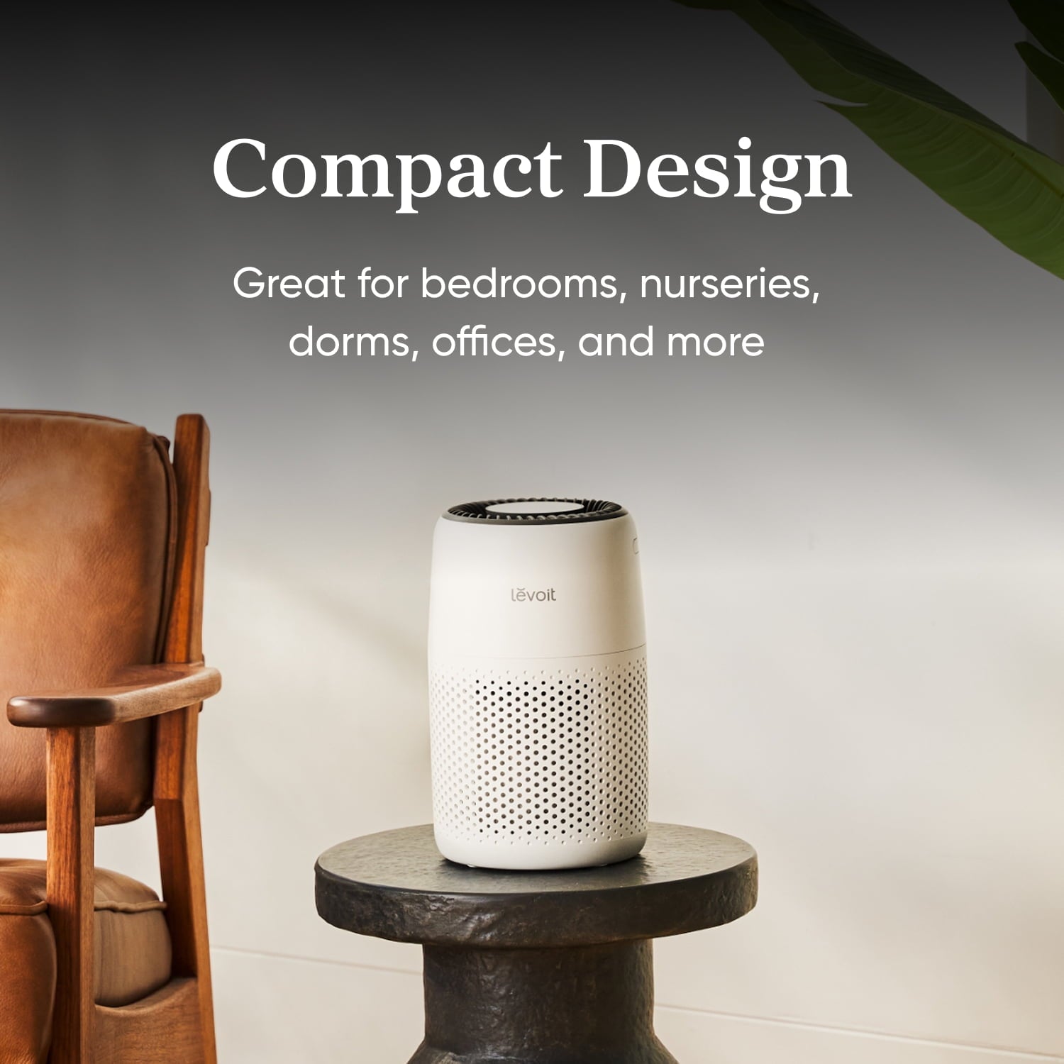 Levoit Core Mini with Night Light 255 Sq Ft 3-Stage Original Filter Air Purifier, Cream White