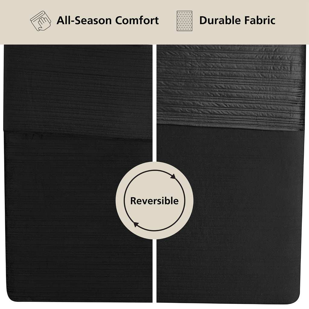 Mainstays Soft Velvet Quilt, Full/Queen, Rich Black, Soft & Cozy Bedding