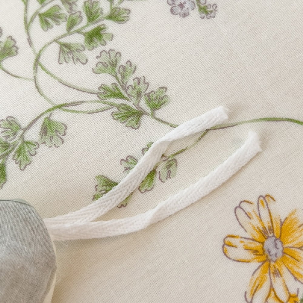 Floral Duvet Cover Queen Size 100% Cotton Reversible Green Botanical Leaf Printd on White Comforter Cover 3 Pieces Soft Breathable Spring Cottagecore Bedding Set with Zipper Closure