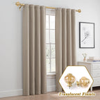 KAMANINA 7/8" Adjustable Single Curtain Rod with Translucent Finial, 48 - 84", Gold