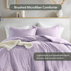 Regency Heights King/Cal King Comforter Sets, Reversible 3 Piece Extra Soft Bedding Set, Chambray Print Purple Comforter Bed Set with Pillow Shams