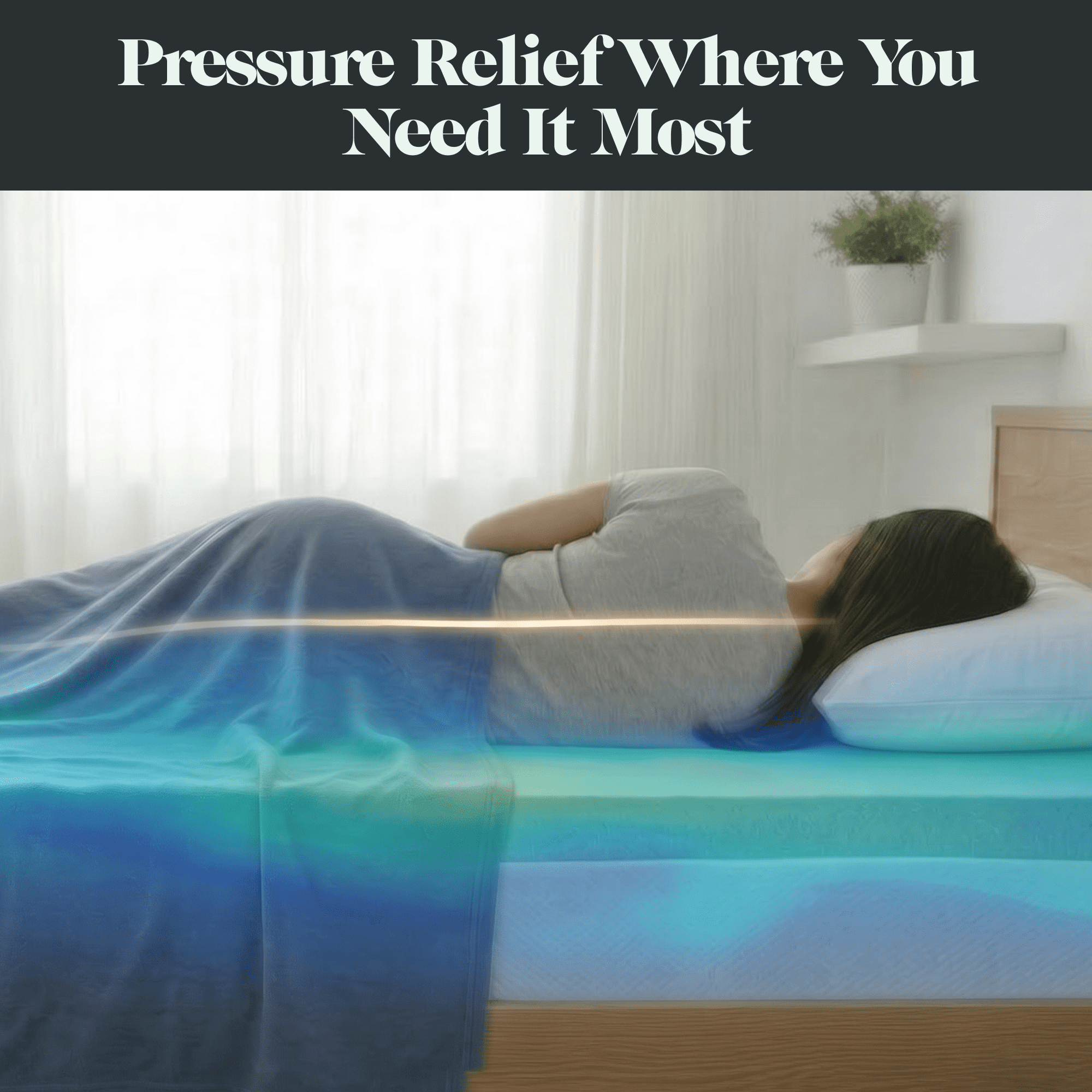 Allswell 2" GlacierRest® with Graphite Memory Foam Mattress Topper, Queen