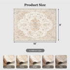 CHITOOMA 8'x10' Boho Area Rugs for Living Room, Machine Washable Floral Area Rug with Non-Slip Backing, Stain Resistant Non-Shed Carpet for Bedroom, Dining Room, Dorm, Office