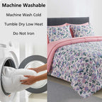 Mainstays 7-Piece Reversible Bed in a Bag with Laundry Tote, Purple Floral, Queen