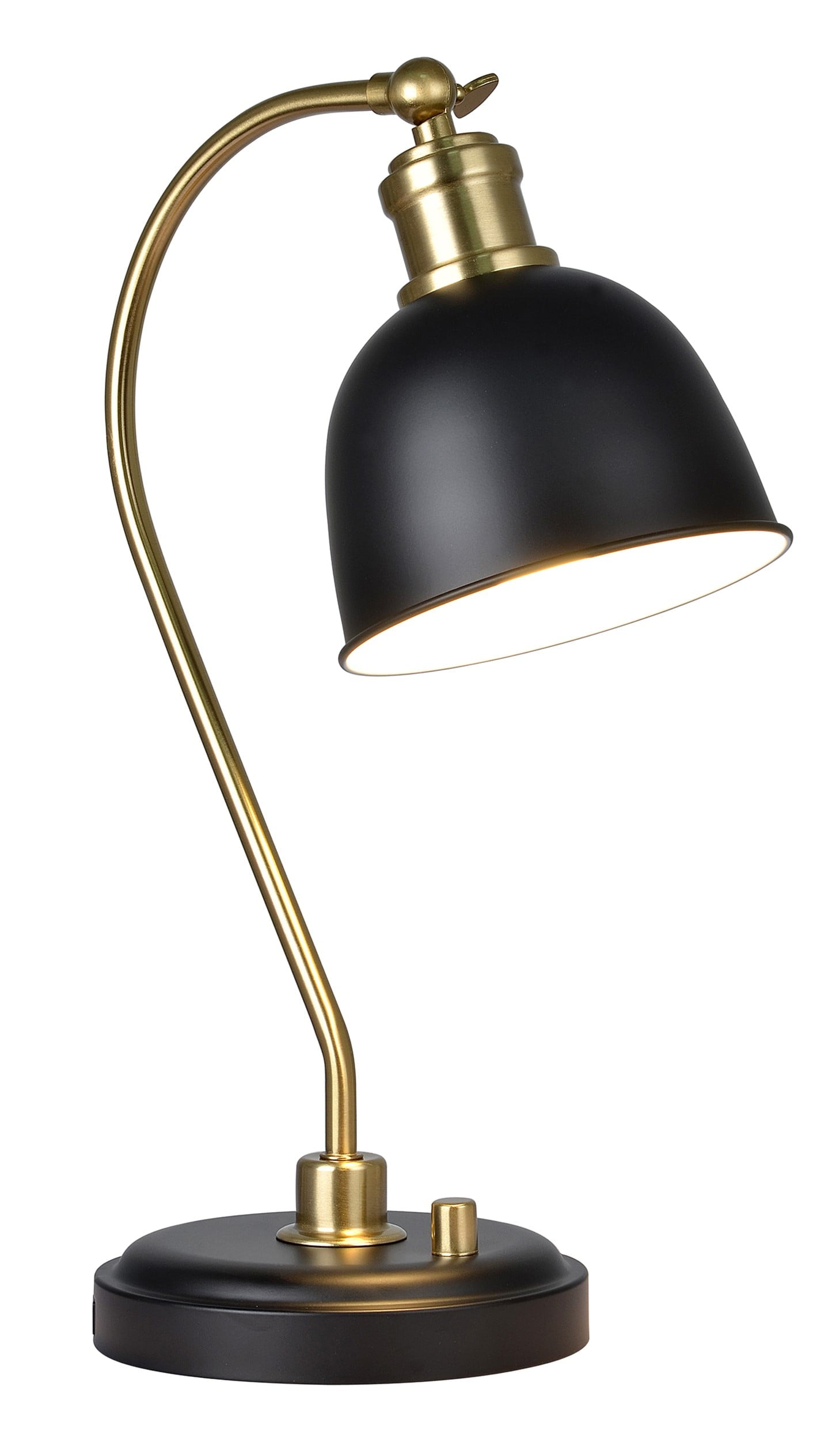 Better Homes & Gardens 18" Black and Gold Desk Lamp, Modern Design