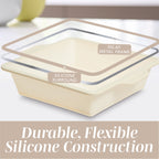 COOK WITH COLOR 17-Pc Silicone Baking Set, Non Stick Baking Pan Set with Sturdy Metal Frame, Taupe