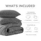 Regency Heights Twin/Twin XL Quilted Plush Comforter Set, 2-Piece Reversible Feather-Soft Dorm Bedding Sets, Textured Sherpa Comforter Bed Set for All Season, Gray