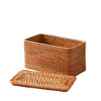Better Homes & Gardens Brown Rattan Organizer Basket with Lid